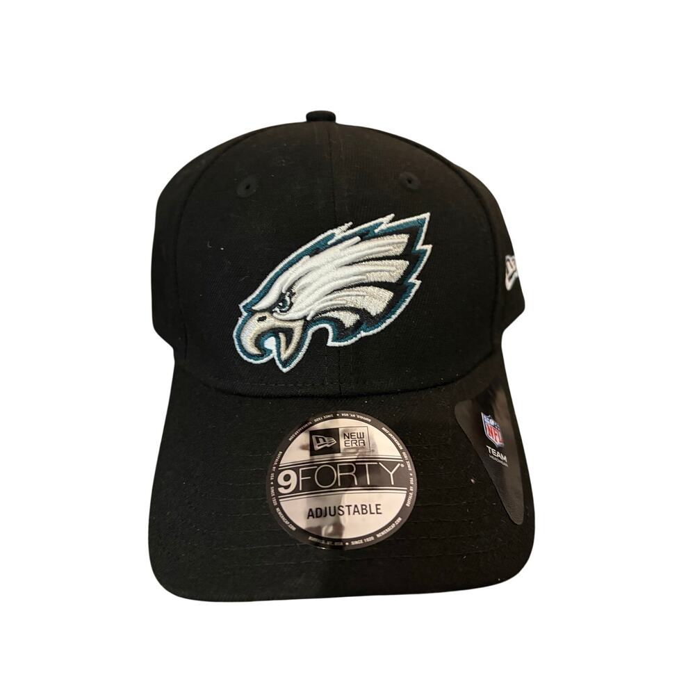 New Era Philadelphia Eagles 9Forty Black Adjustable Strap Hat Cap-NWT